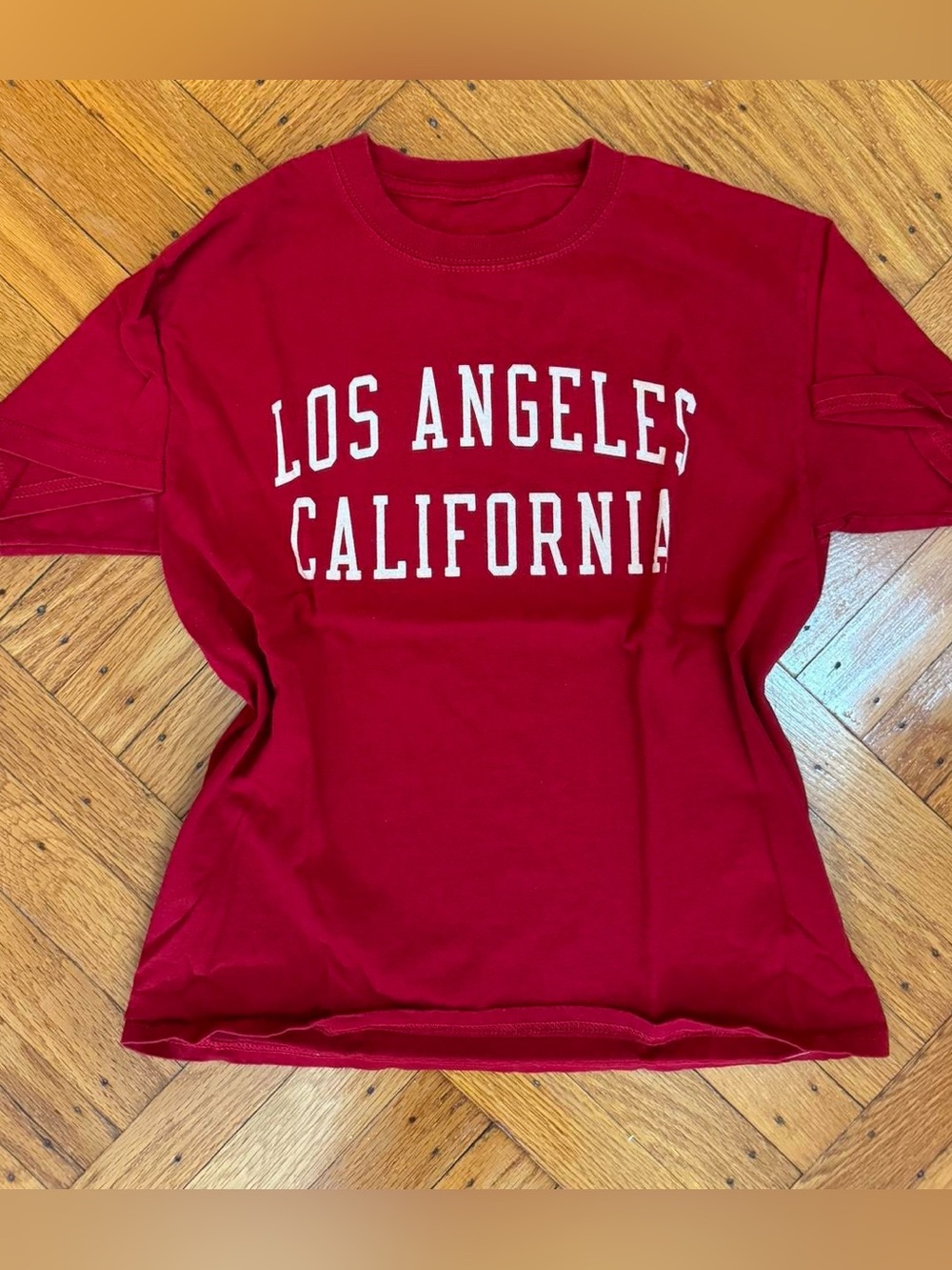 brandy melville red los angeles california t-shirt